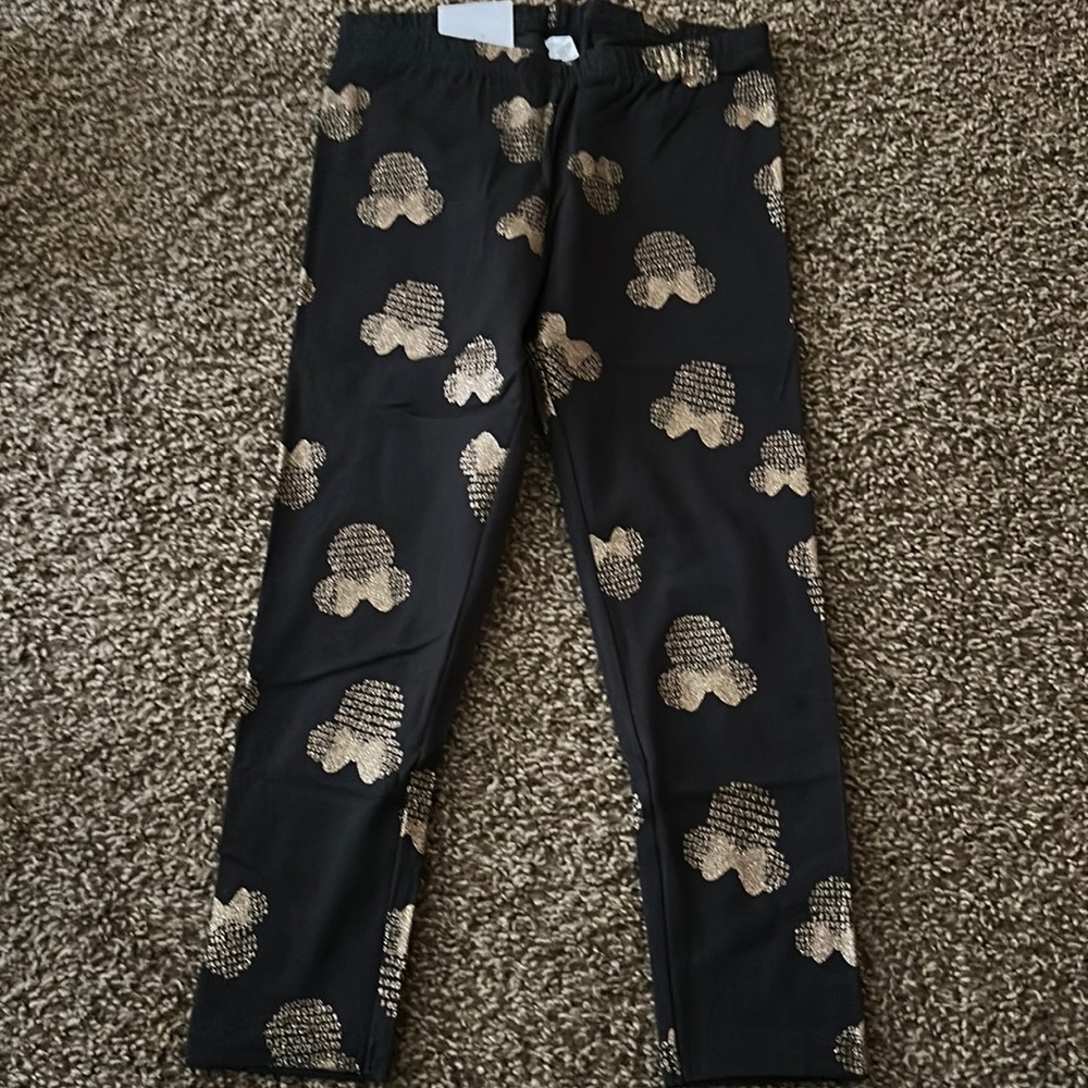 JUMPING BEANS DISNEY MINNIE MOUSE ALL DAY PLAY LEGGINGS: BLACK/GOLD: NWT: SZ 5T
